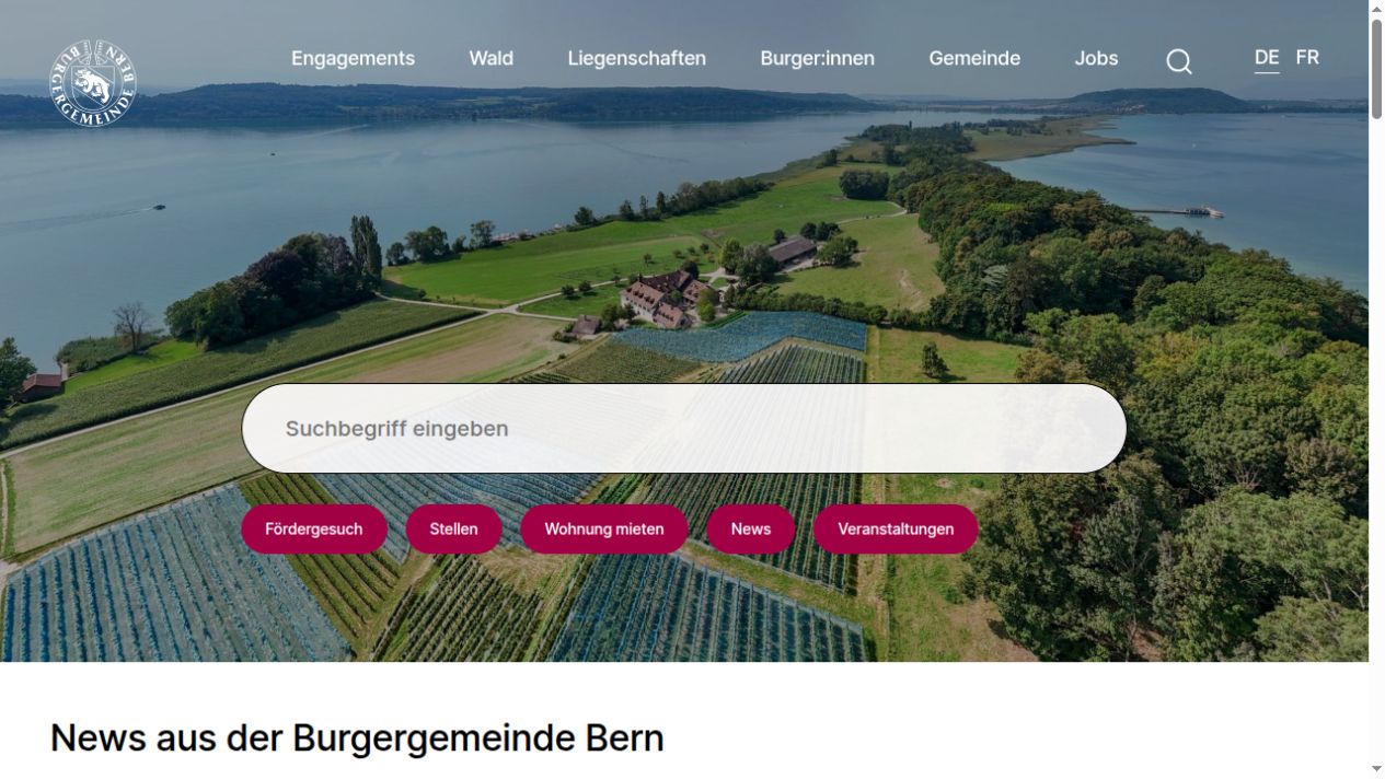 Website Burgergemeinde Bern