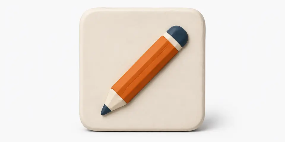 Oranger Stift als Symbol für einfache Bearbeitung